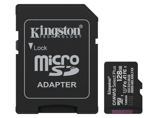 Kingston microSD 128GB Class10Canvas Select Plus150MBs Read,Class 10 UHS-I