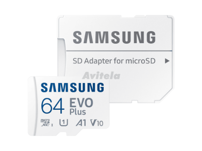 Samsung Micro SD 64GB EVO Plussa adapterom;Up to 160MBs