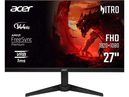 Acer Nitro QG271P6bip 27"flat-screen gaming monitor,144Hz, IPS, 1ms, 250cd/m2, 1000:1