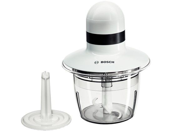 BOSCH sjeckalica 400W, BIJELA, 0.8L, INOX nož, ploča za tučenje vrhnja,SL