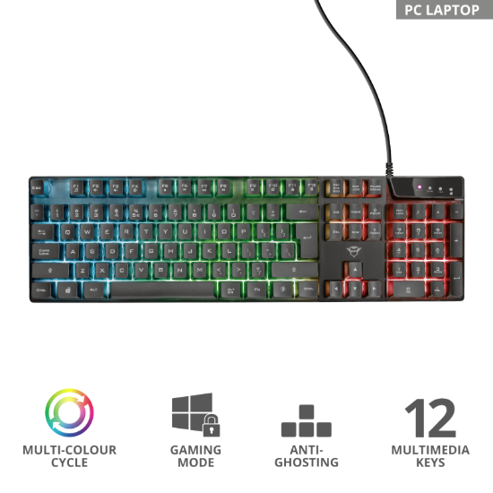 Trust GXT 835 gaming tastatura Azor Illuminated