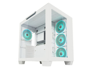 Slika LC-Power Case Gaming 807W Midi-ATX, white, HD Audio, 4x 120mm ARGB fan, 1x USB-C