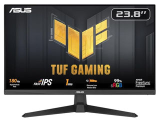 Slika Asus TUF Gaming VG249Q3A 180Hz23.8",IPS,FHD,1ms,250cd,HDMIx2DP,Speaker,Tilt +23 -5,VESA 100x100.Crna